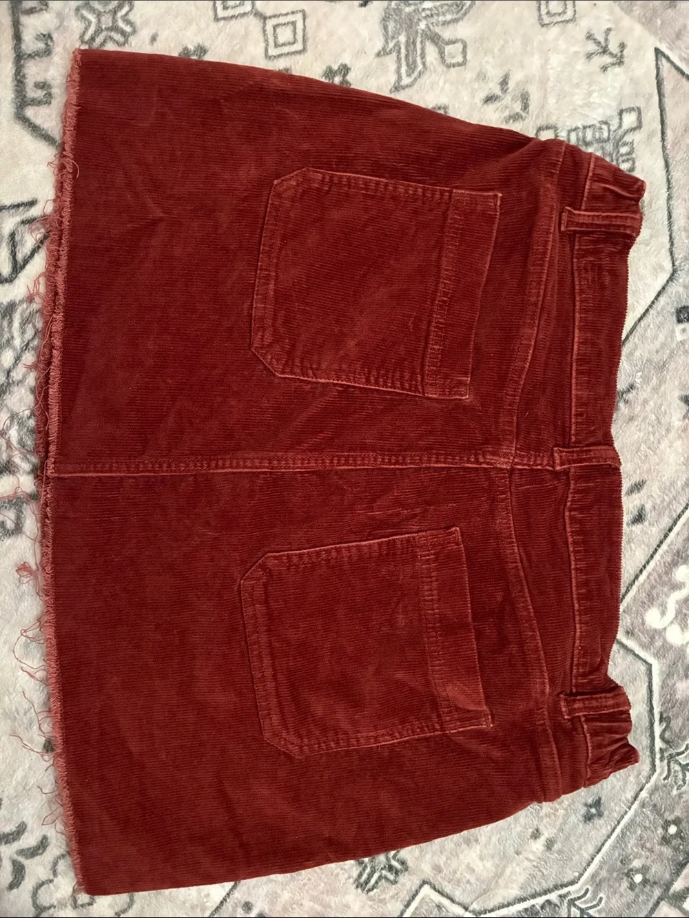 Rust Red Corduroy Mini Skirt